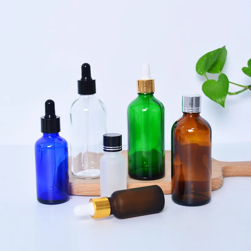 

5-100ml Green Blue Essential Oil Dropper Bottle Sample Cosmetics Bottle Bottle Separation Bottle Portable Stock Essence Bottle