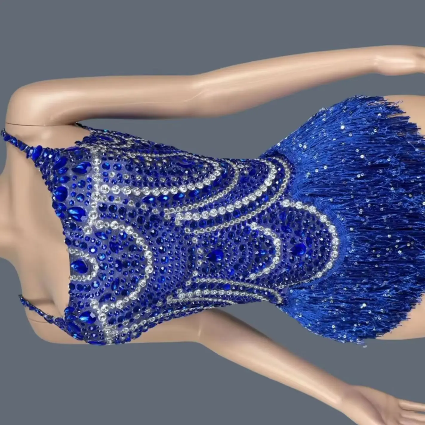 

Sparkly Rhinestones Fringes Sexy Bodysuit for Women Nightclub Performance Dance Costume Singer Dancer Stage Bodysuit Jingling