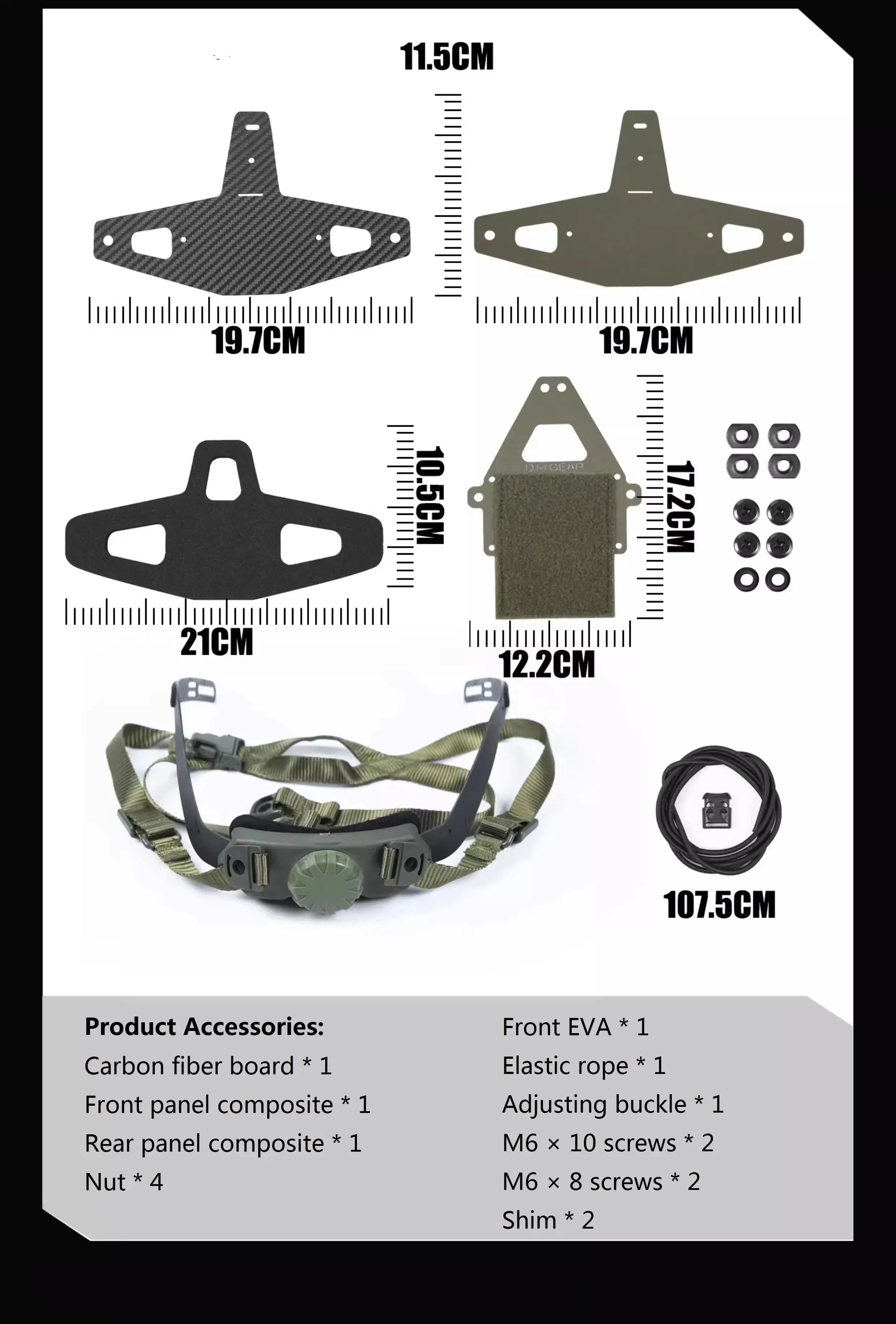 إطار حملق للرؤية الليلية من DMgear لخوذة كاميرا الحركة، حامل، ملحقات ألعاب المناورات للمغامرات الخارجية، CS واقعي