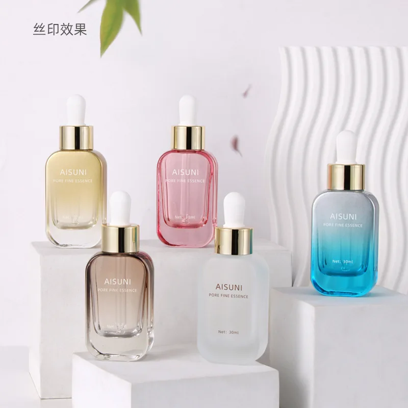 30ml Essential Oil Dropper Bottle Glass Portable Cosmetic Dispenser Bottle Essence Thick Bottom Empty Bottle Refillable Bottles