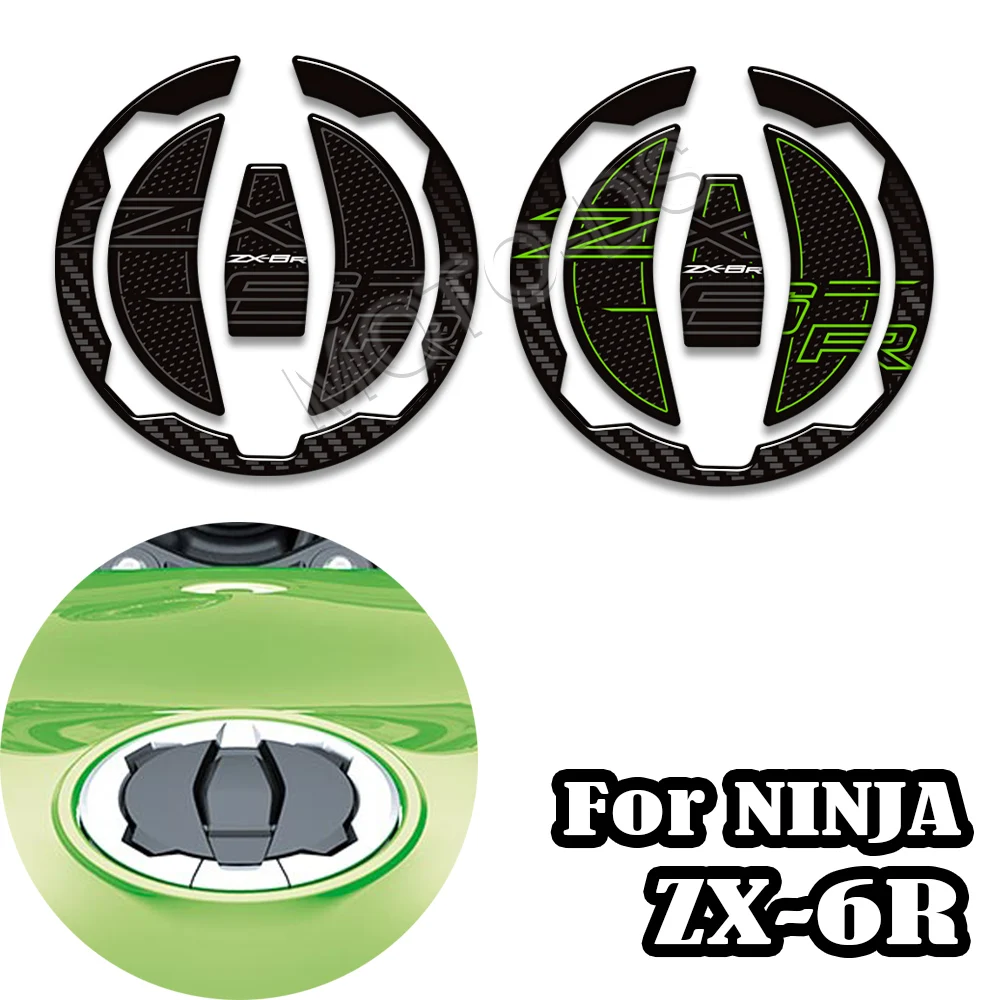 

Motorcycle Accessories Stickers 3D For kawasaki Ninja ZX-6R ZX6R ZX 6R Fuel Tank Cap Decal Waterproof Sticker 2020 - 2025