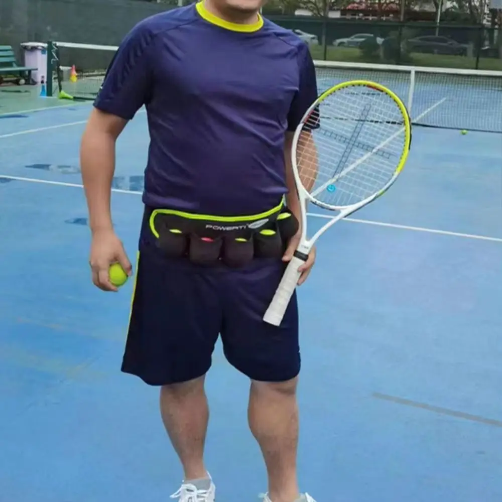 

Adjustable Tennis Ball Bag Elastic Pouch Fanny Pack Tennis Balls Holder Racket Sports Zippered Pocket Waist Bag Tennis