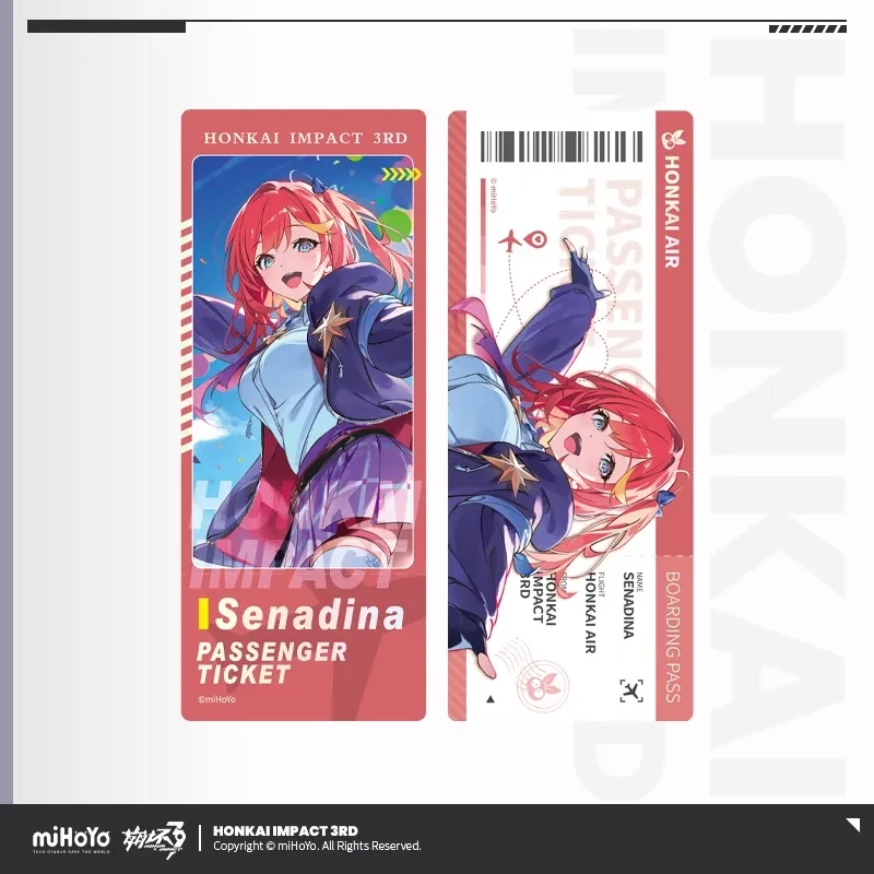 miHoYo Game Official Honkai Impact 3rd Autumn Celebration Series Laser Collection Ticket Elysia Kiana Ornament Cosplay Xmas Gift