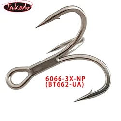 TAKEDO b**  6066-3X-NP Treble Hook Triple Fishing Hooks Fishing Accessories 2# - 16# UltraAntirust Fishhook All for Fishing