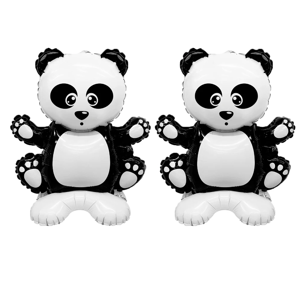 2pcs Panda Cartoon Shaped Aluminum Film Balloon Animal Balloon Birthday Party Jungle Party Shower Decoration