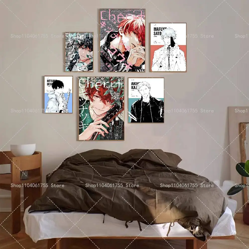 Anime G-Given Poster Self-adhesive Art Waterproof Paper Sticker Coffee House Bar Room Wall Decor