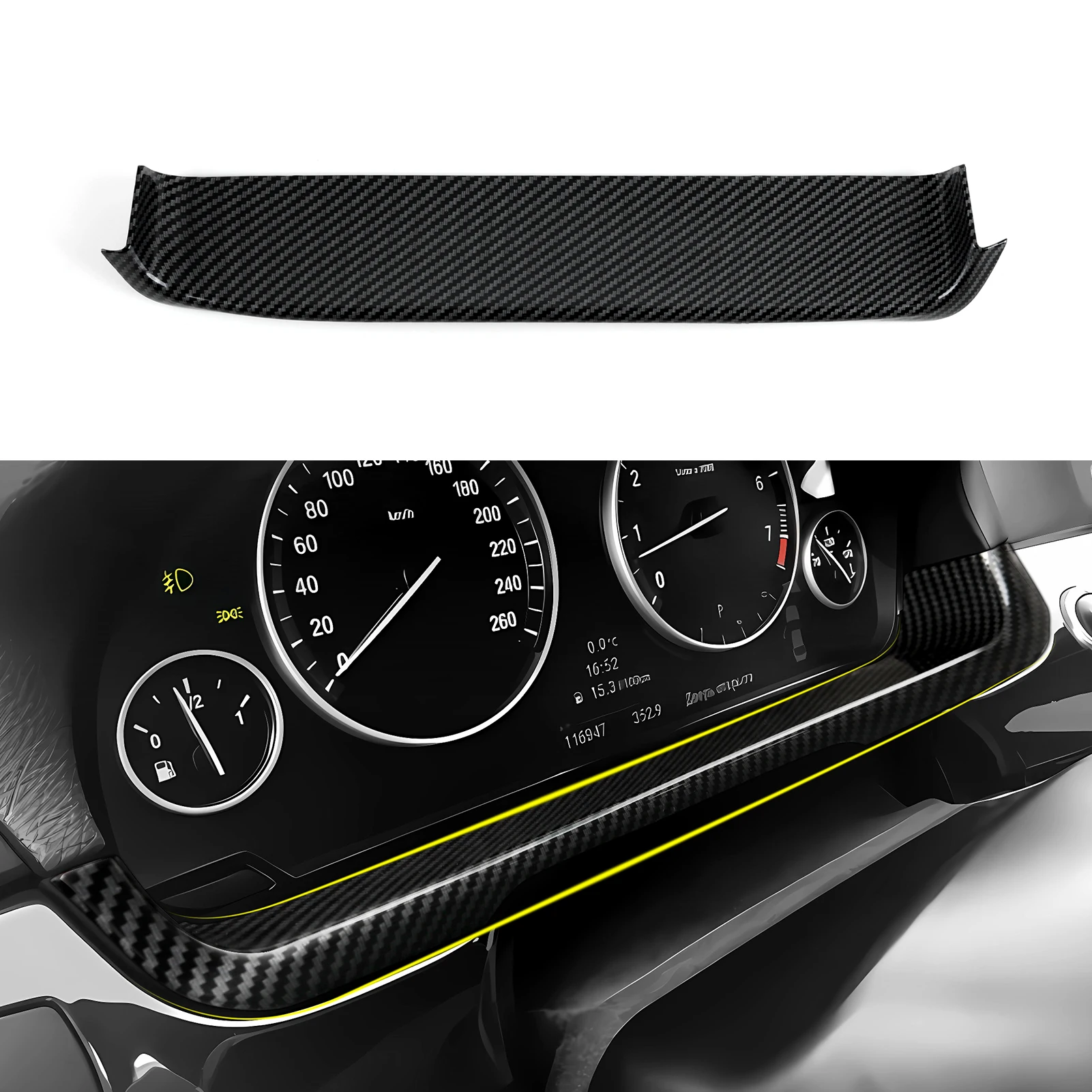 For BMW 5 series F10 F11 (2010-2016) Trim Accessories. Car Center Console Dashboard Gear Shift Panel. Carbon Fiber ABS Sticker. view 5