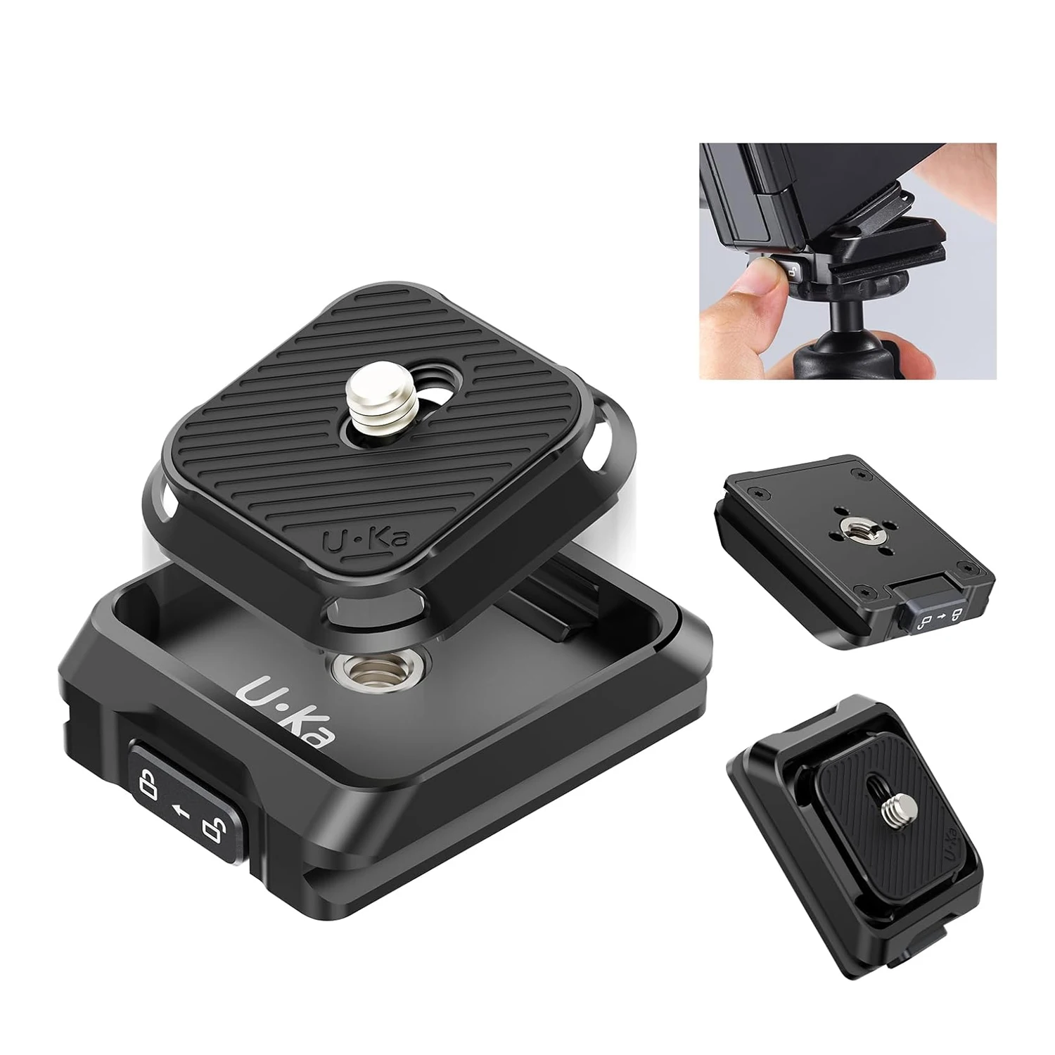 ULANZI UKA01 Quick Release Plate Kit, Arcac/F38 Interface Camera Quick Release Plate Mount for Sony/Nikon/DJI/Fuji