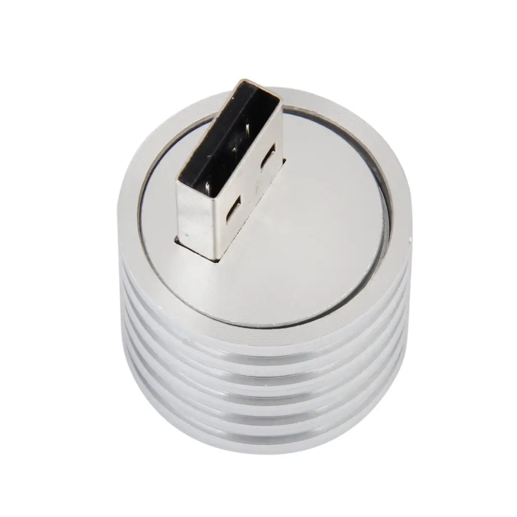 Aluminum 3W USB LED Lamp Socket Spotlight Flashlight White Light