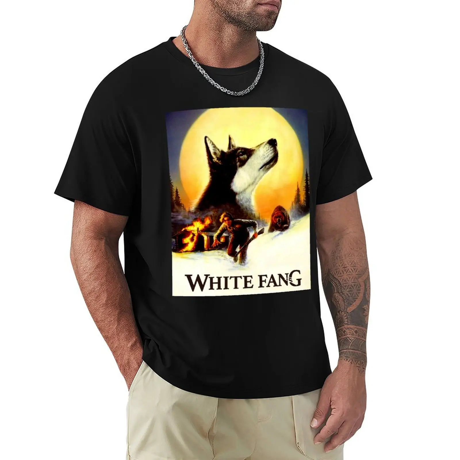 White Fang T-Shirt Casual Breathable Short Sleeve Top