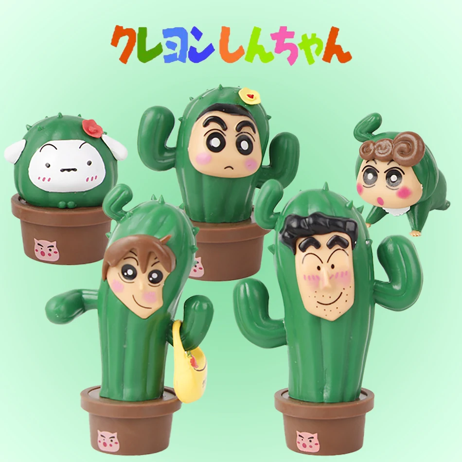 

New Crayon Shin-chan Cactus Action Figure Nohara Shinnosuke Anime Figurine Pvc Collection Model Toys Kids Gifts