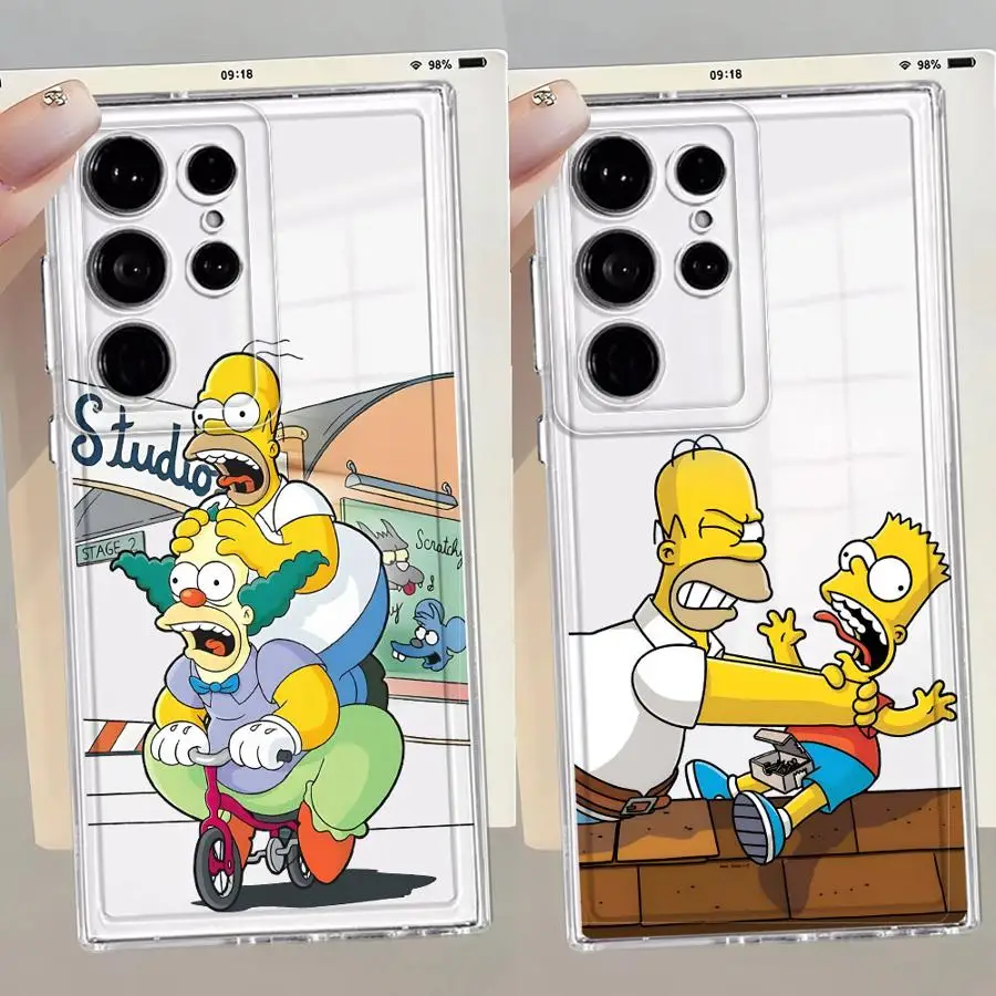 The Simpsons Homer Bart Case for Samsung Galaxy S26 S22 FE S21 S25 Edge S23 Ultra S20 Plus S24 Note 20 Ultra 10 Phone Cover