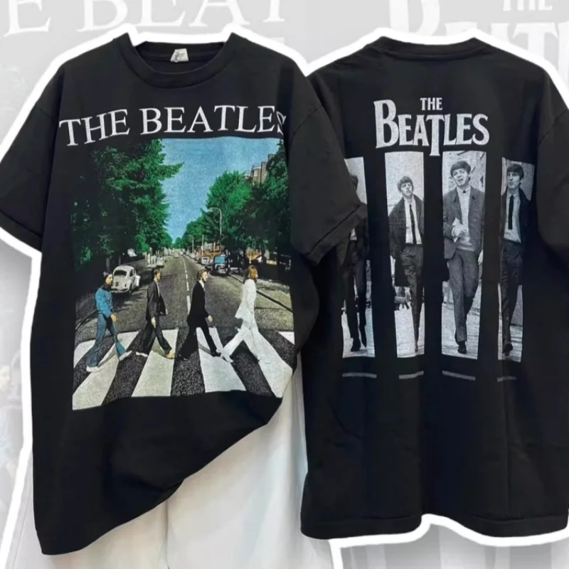 

100% Pure Cotton Abstract Art Realistic Style Popular Neutral Creative Street Photography Short Sleeved T-shirt Men Women Loose