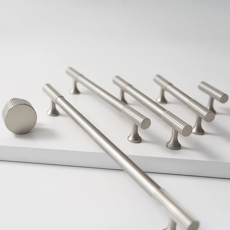 مقبض خزانة من النيكل والنحاس، مقبض الأثاث، مقبض خزانة الملابس، مقبض درج من النيكل الفضي