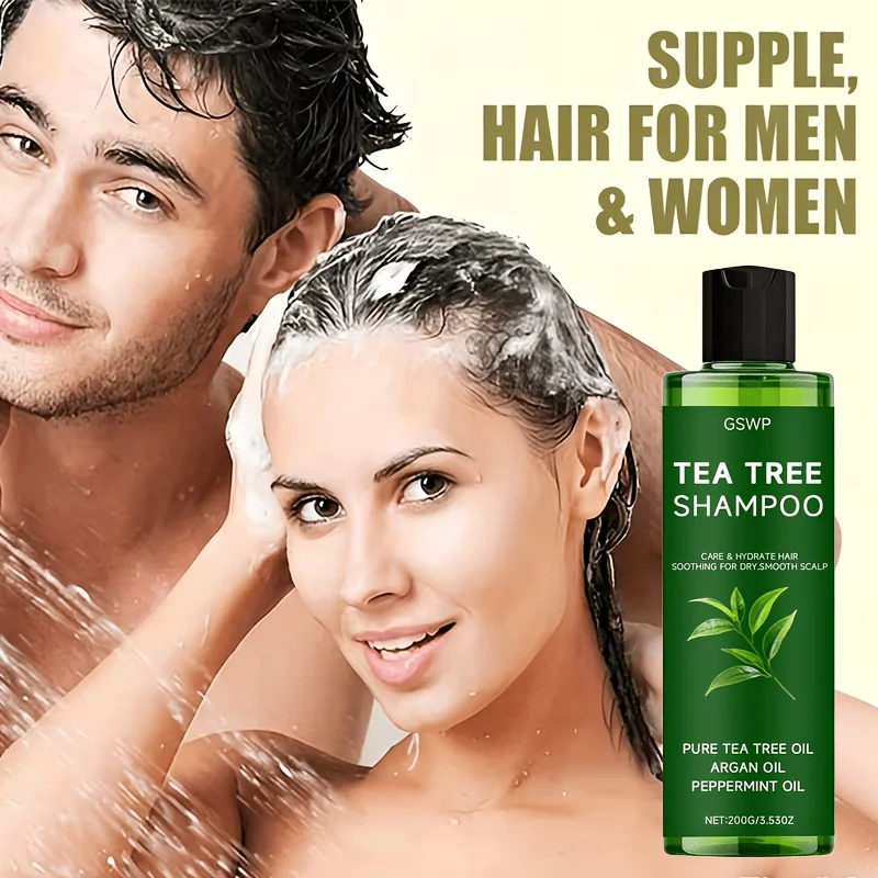El champú GSWP Tea Tree limpia y humecta profundamente el cabello, produciendo una espuma rica y delicada. 200g/400g