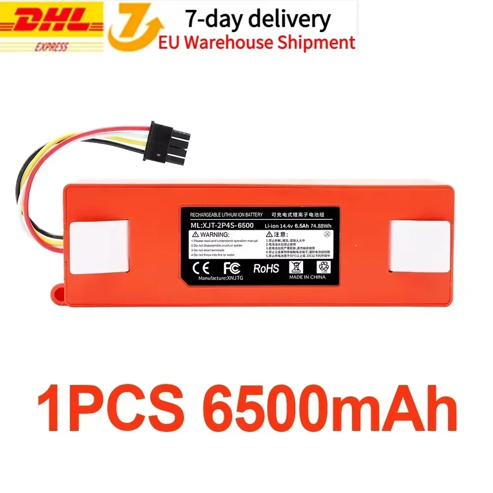 Vervangende batterij voor Xiaomi Roborock, robotstofzuiger, S50,S51, S60, S65, S50, S55, S5 MAX, S6 onderdelen, 14,4V, 12800mAh