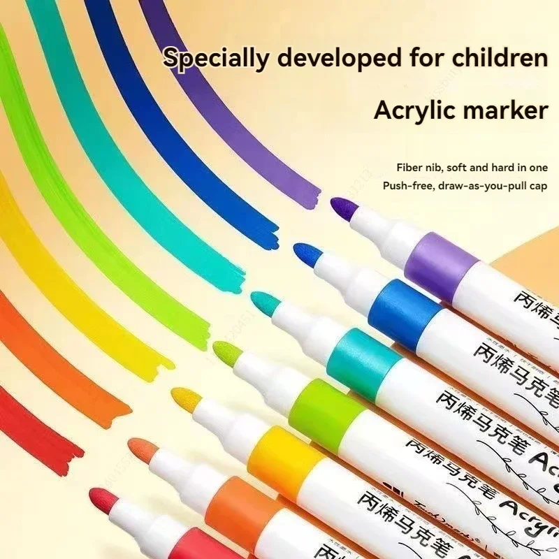 

Art Marker Pen Colores Set Acrylic Paint Rock Painting for Kids Graffiti Stone Ceramic Glass Wood DIY Crafts Art Supplies