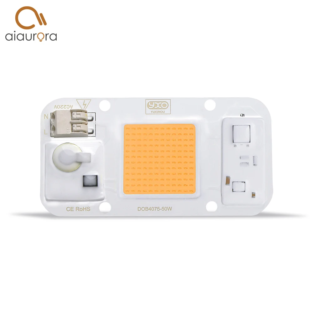 1PCS DOB LED COB Lamp Chip 20W 30W 50W AC 220V Input Smart IC Driver Fit For DIY LED Floodlight Spotlight LED Bulb Cold White