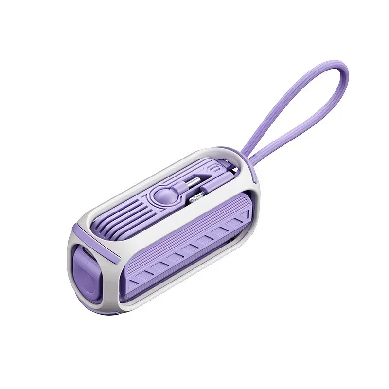 5000mAh Mini Power Bank With Cable PD20W Type-C External Spare Battery Fast Charger Portable Small Powerbank For iPhone Samsung