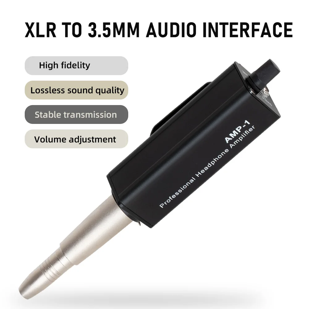 In-Ear Monitor Amplifier Portable Ear Amplifier Converter XLR  to 3.5MM Audio Ear Amplifier Converter Plug and Play Lossless Tra