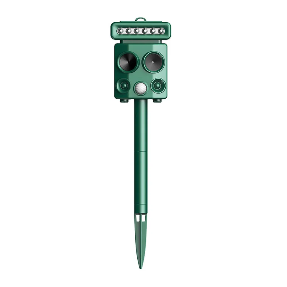 Solar Animal Deterrent with Motion Sensor and Flash Light Weatherproof and Solar Powered Outdoor Pest Control Device