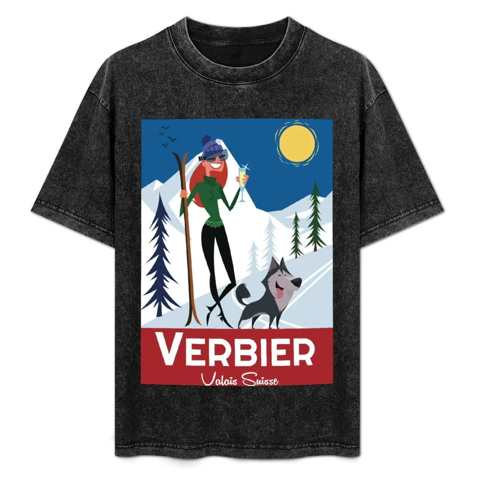 

Verbier poster T-Shirt Comfortable Work Wear Tee