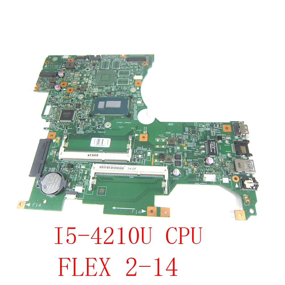 

yourui For lenovo FLEX 2-14 FLEX 2 14 Laptop Motherboard with I5-4210U CPU 448.00X01.0011 13281-1 Mainboard full test