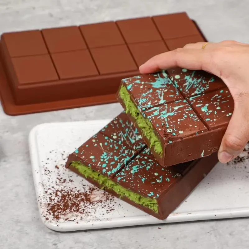 Stampi per tavolette di cioccolato da 1 pezzo Stampi per tavolette di cioccolato in silicone grandi e spessi durevoli per bar ripiene Stampo per barretta di caramelle al cioccolato grande