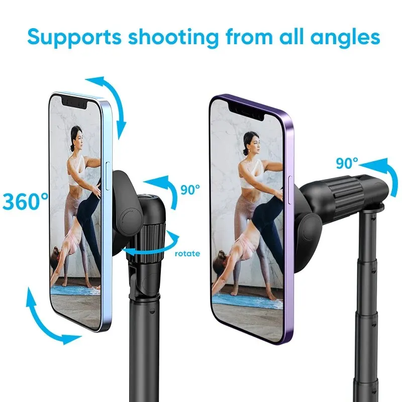 Magnetic Selfie Stick Phone Tripod with Wireless Remote, Extendable Cell Phone Tripod Stand, Compatible with MagSafe, Cellphone