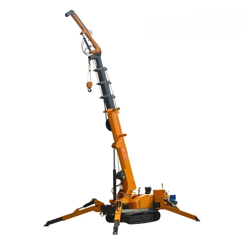 Featuring Automatic Leveling 3/5/6/8/12Ton Mini Crawler Spider Crane for Stable Lifting on Uneven Ground Surfaces