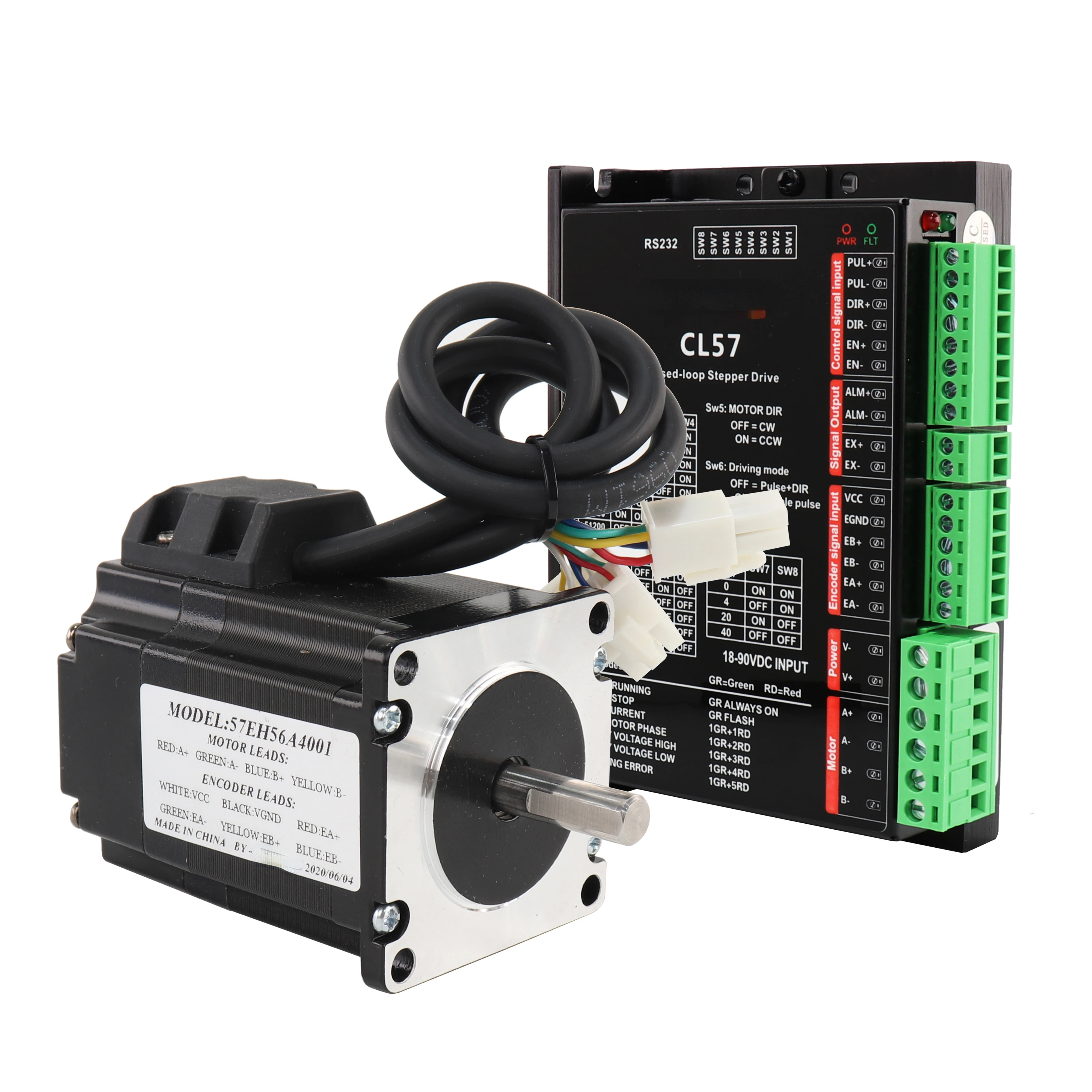 

57CME13 4.0A Servo stepper motor 57EH56A4001 closed-loop motor engraving 1.3N.m encoder 2 phase CL57 drive step motor nema 23