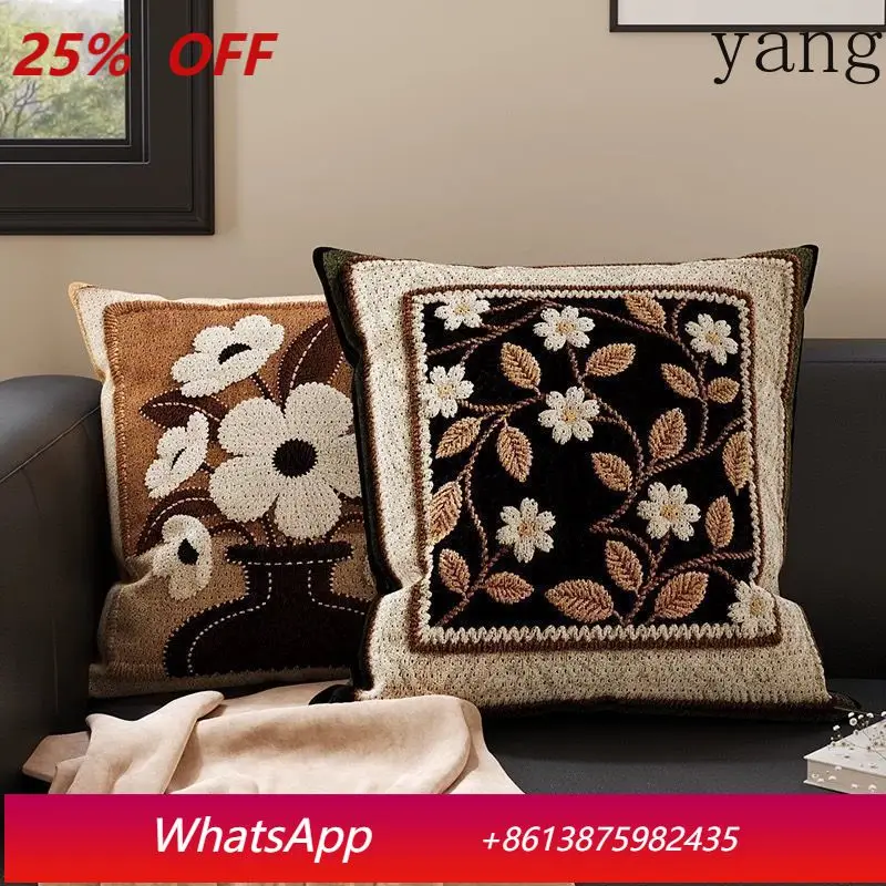 

LTT antique light luxury throw pillow printed sofa pillow retro bedside cushion