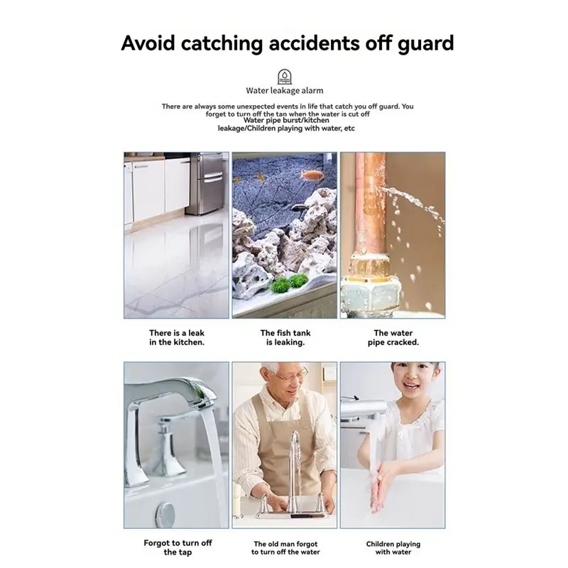 B29C-Flood Alert Water Leakage Alarm 120DB Remote Control Sensor Detector Home Alarm Water Leak Sensor Detector Overflow Protect