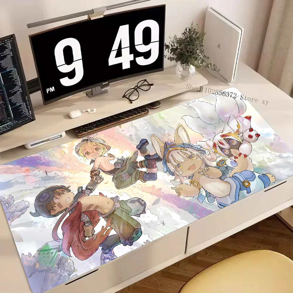 Tapis de souris de jeu LockEdge Anime, fabriqué en Abyss, clavier d'ordinateur épaissi, polymères de table et de bureau, grand