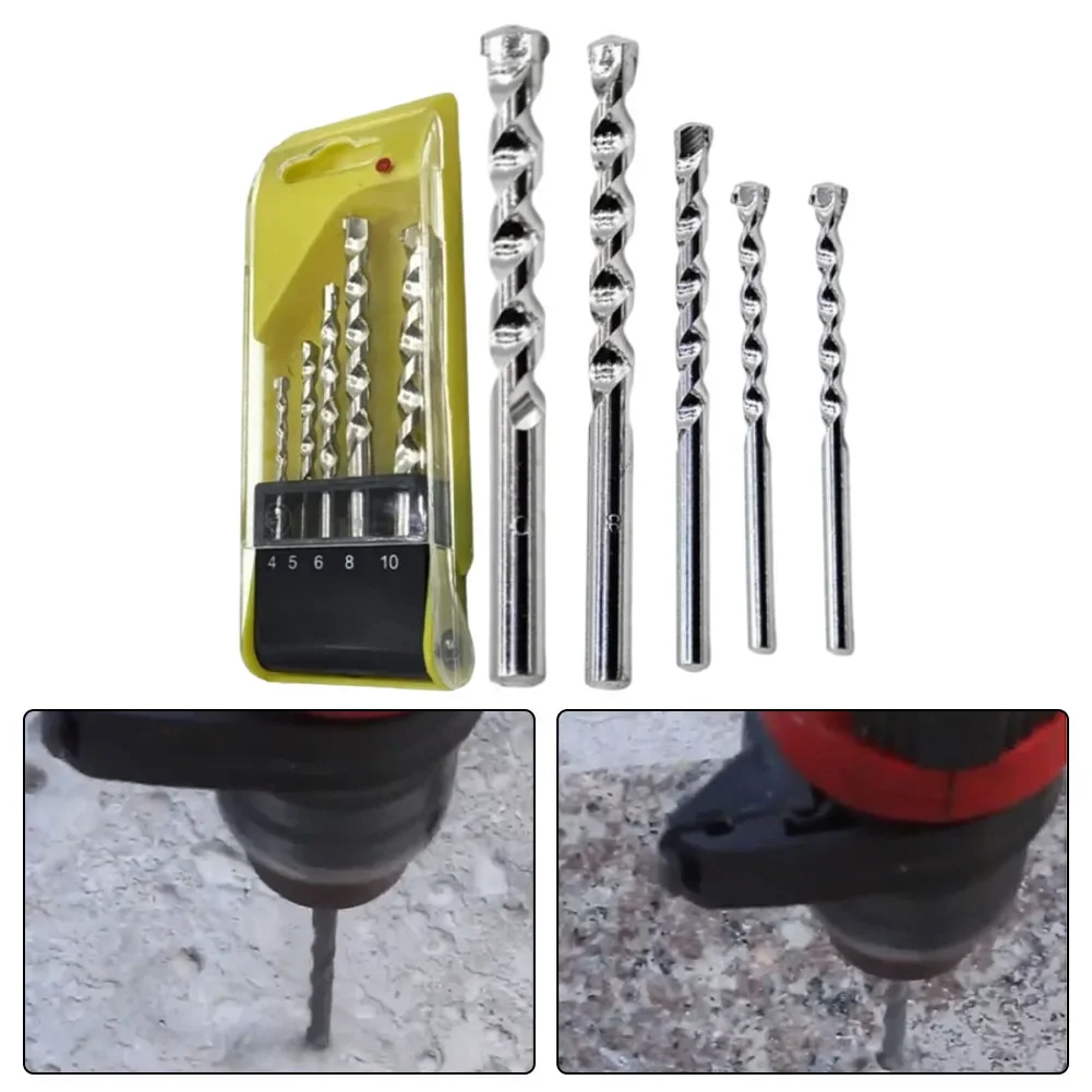 5PCS Drill Bit With Box 4/5/6/8/10mm Use For Ceramic Tile Glass Brick Wall Metal Drill Bench Replacement Drill Bit Carbide