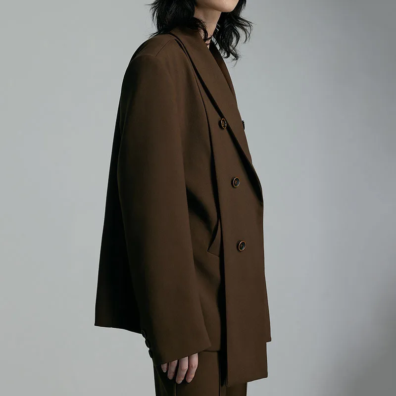 KWTX 2025 Primavera Estate Blazer decostruito da donna Design asimmetrico irregolare Giacca alla moda Chic Office Casual