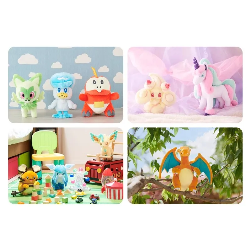 New Original Pokemon TAKARA TOMY Series Various styles Pawmi Eevee Leafeon Glaceon Fuecoco Plush toys Gifts For Children