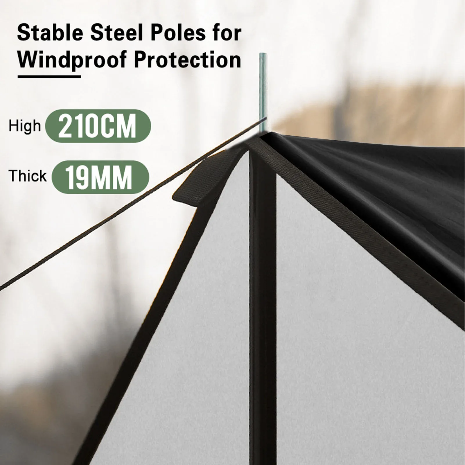 مظلة التخييم مع أقطاب مقاومة للماء والأشعة فوق البنفسجية وظل الشمس للتخييم في الهواء الطلق والمشي لمسافات طويلة وحقيبة الظهر قماش القنب المطر يطير التخييم المظلة