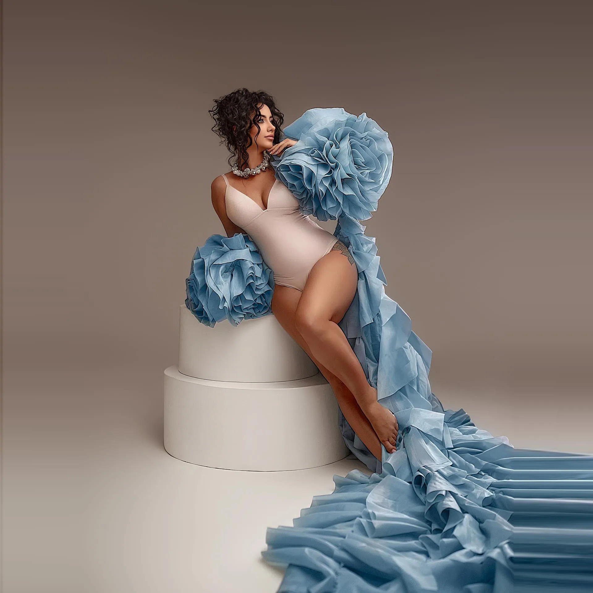 

Элегантная шаль из пашмины с цветочным принтом в стиле бохо — голубая кружевная накидка большого размера, летний шик в стиле бохо, модный модный шарф и вязаное пончо 2026