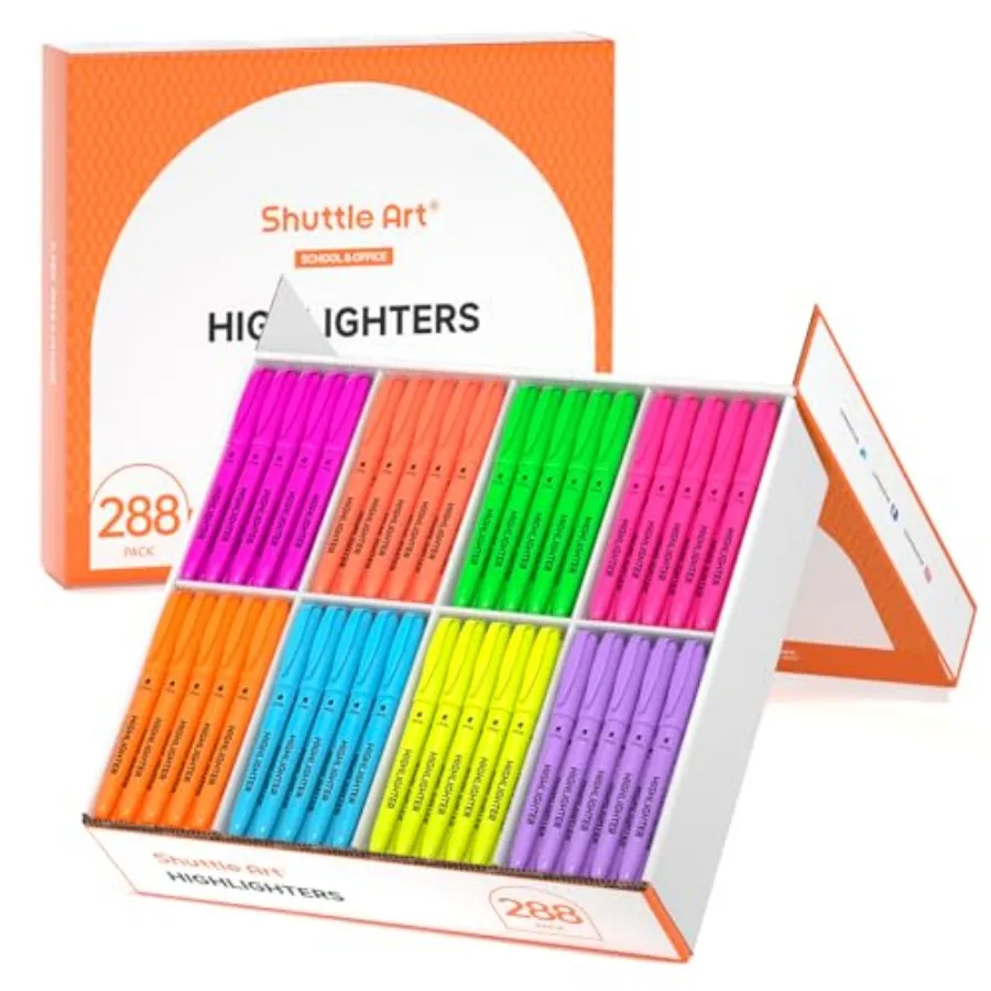 

Pack Highlighters Highlighters Assorted Colors Set 8 Bright Colors Chisel Tip Dry-Quickly Non-Toxic Highlighter Markers Bulk fo