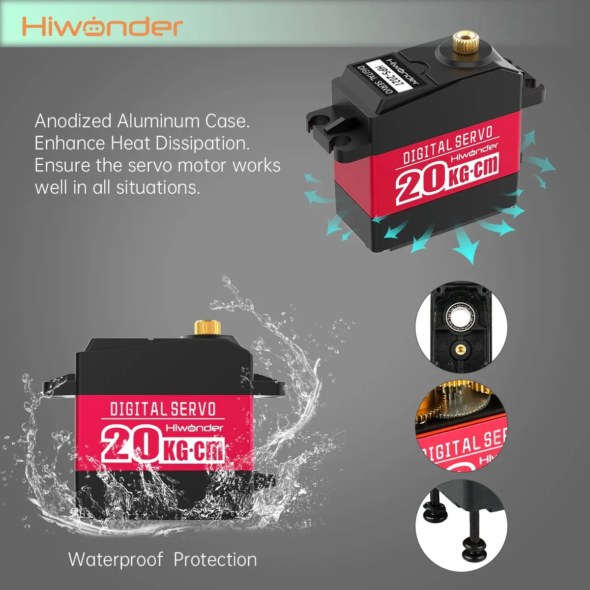 Hiwonder 20KG Digital Servo Single-Shaft Servo with 270° Rotation for Robots & Robotic Arms