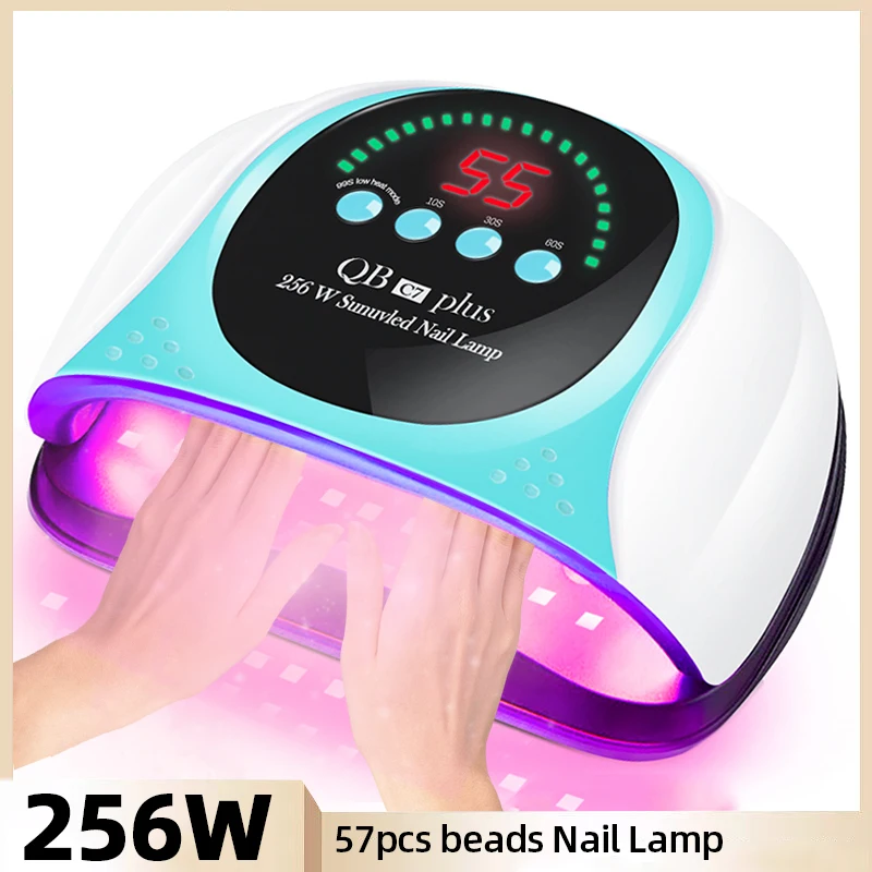 

256W UV LED Red Light Nail Lamp 57LEDs Nail Polish Gel Drying Lamp Professional Drying Gel For Manicure Lamp With Motion Sensor