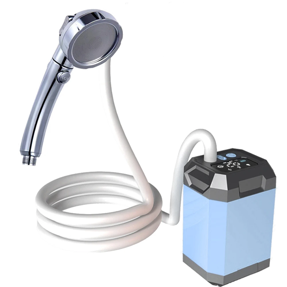 9000mAh Portable Cordless Camping Shower Outdoor Electric Shower Pump Rechargeable Shower Traveling Digital Display Bathe Tool