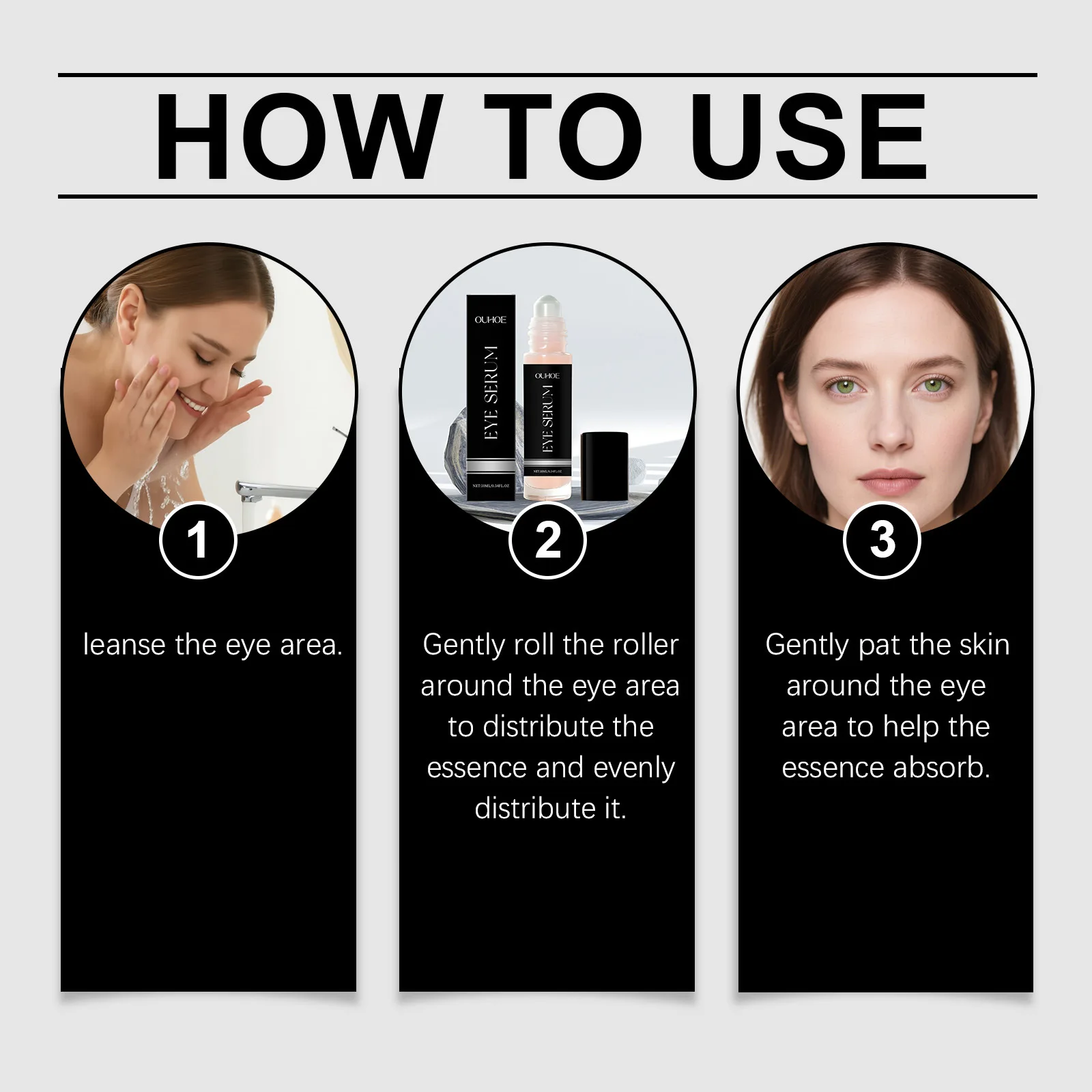 Anti Dark Circle Eye Serum Remove Wrinkle Firming Eye Bag Fade Fine Line Whitening Hydrate Brighten Eye Massage Roller Skin Care - Image 6