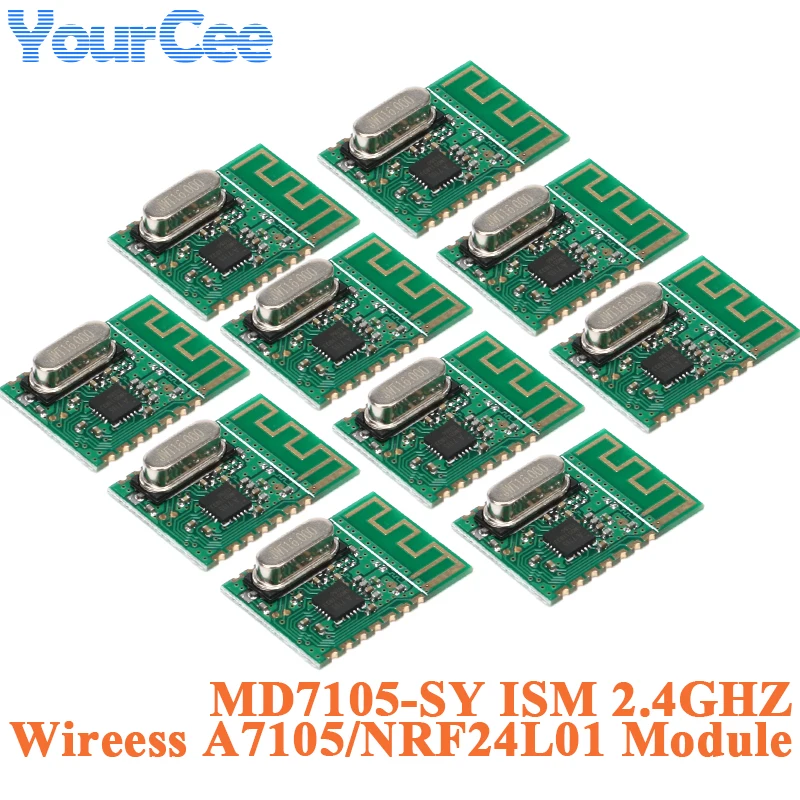 10pcs/1pc MD7105-SY 2.4G 2.4GHZ Wifi Wireless Transceiver Module 500KHz Step FSK/GSK Modulation 3.3V NRF24L01 A7105