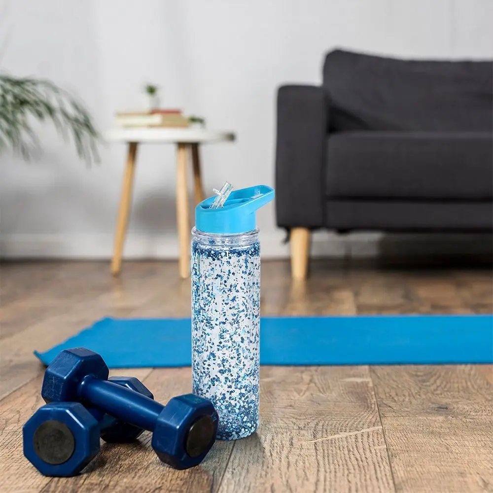 NEW 300ml Capacity Snow Globe Tumbler Reusable Double Layers Mason Jar Cups Break-Resistant Pre-Drilled Plastic Tumbler Children