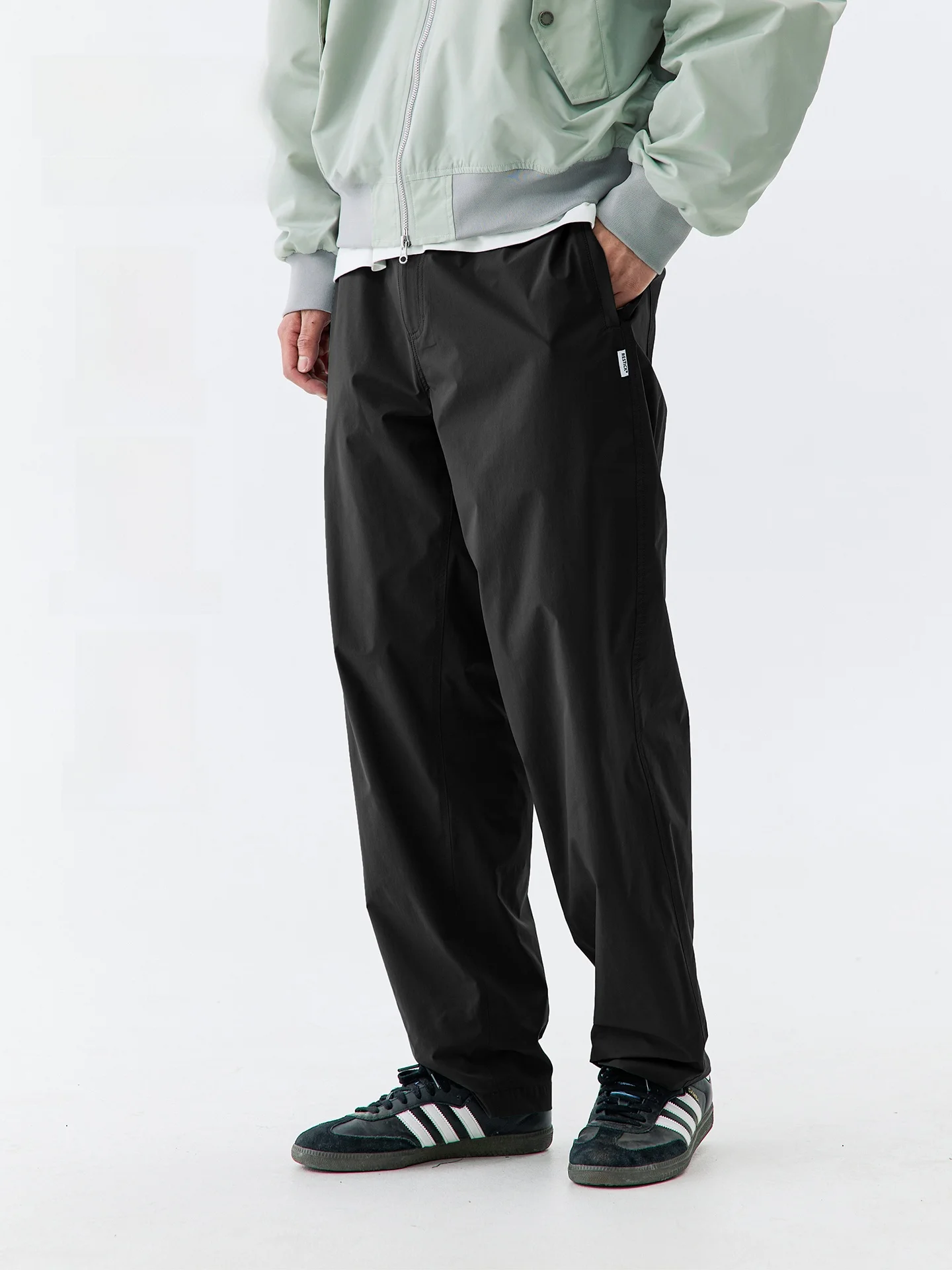 

Resti Men's Spring Summer Thin Straight Leg Casual Pants Spor Commuter Soft ell Trousers Water Resistant Polyester Fiber