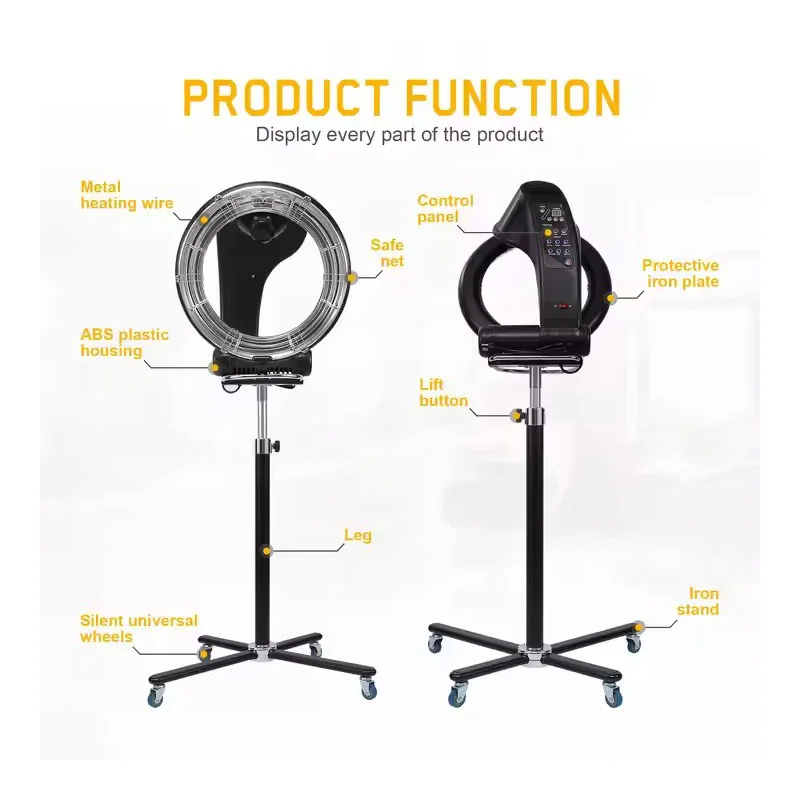 Professional Orbiting Infrared Hair Dryer Rotate Heat Dyeing Color Processor BarberShop Drying Perming Machine for Hair Salon