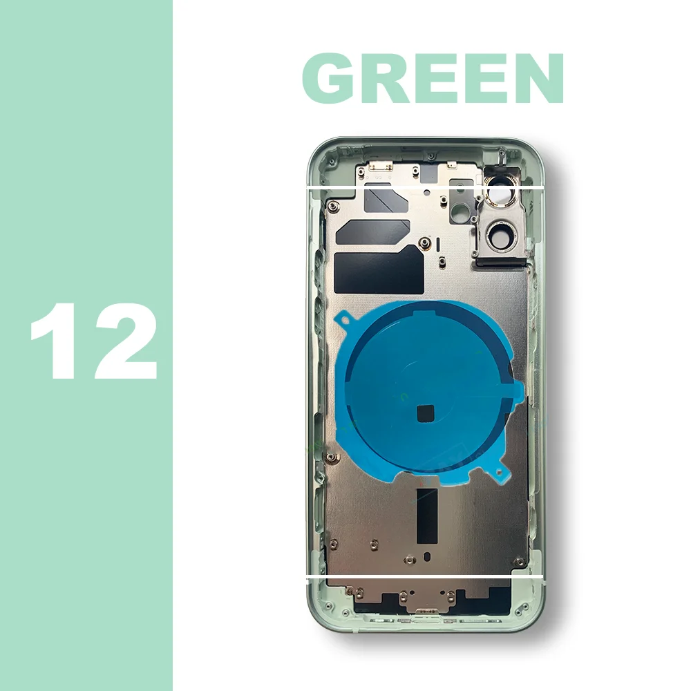 Battery Back Housing Glass Cover + Middle Frame + SIM Tray + Side Key Parts for iPhone 12