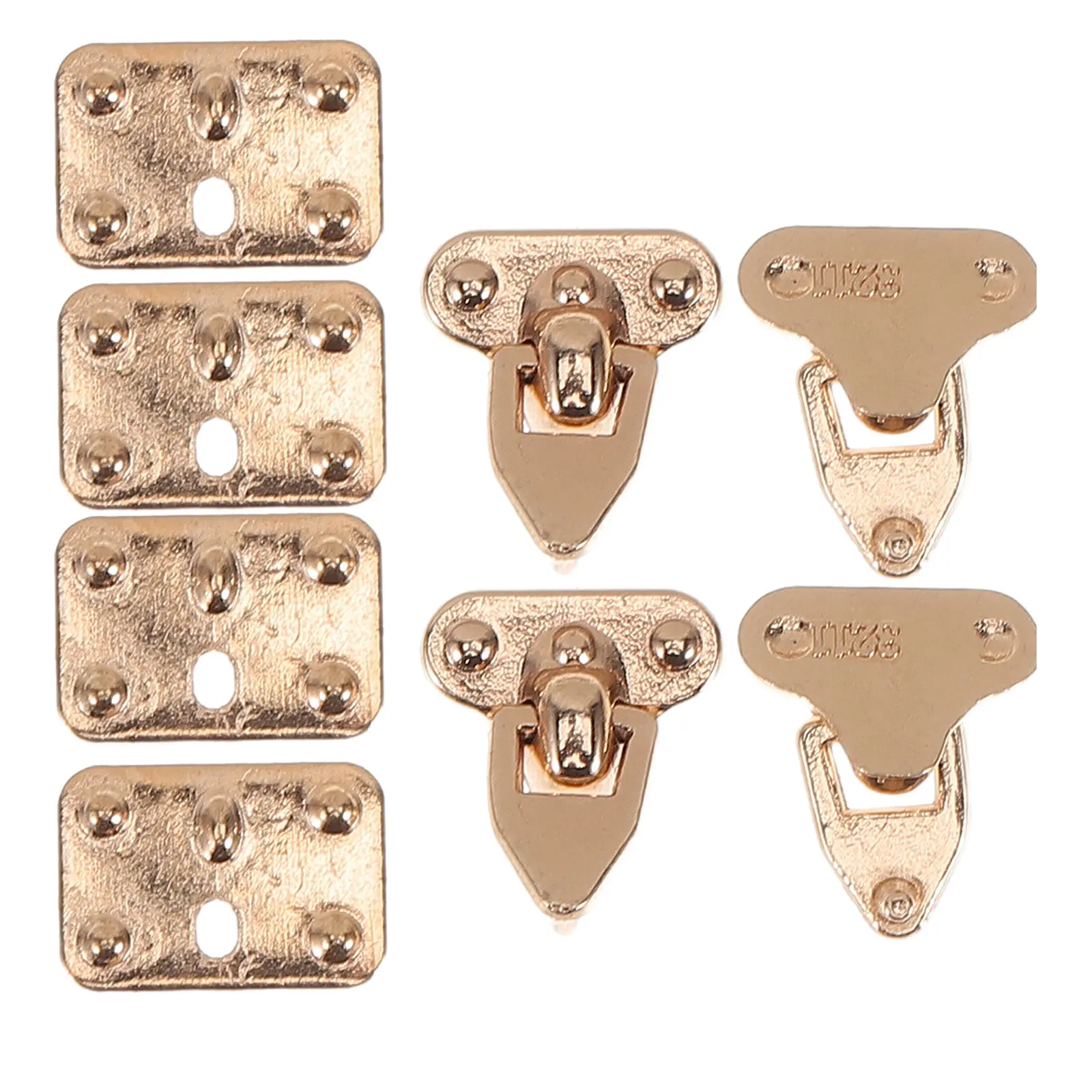 4Sets Miniature Case Clasps Metal Locks DIY Dollhouse Suitcase Tiny Jewelry Travel Box Accessories for Miniature Clasps